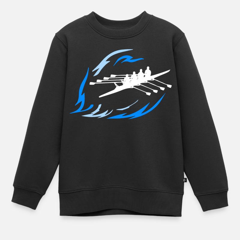 Aviron - Double 4 - Sweat Premium enfant bio - noir