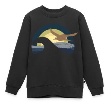 Möwe am Meer - Kinder Premium Organic Sweatshirt - Schwarz - Vorne - AI Model Kid Female (0cm)