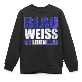 Blau Weiss ein Leben Lang - Kinder Premium Organic Sweatshirt - Schwarz - Vorne - AI Model Kid Female (0cm)