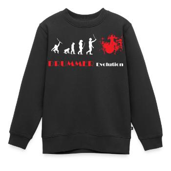 DRUMMER Evolution rot - Kinder Premium Organic Sweatshirt - Schwarz - Vorne - AI Model Kid Female (0cm)