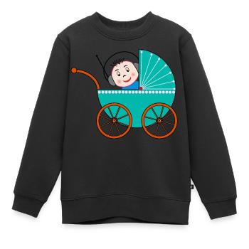 Kinderwagen / Buggy / Baby - Kinder Premium Organic Sweatshirt - Schwarz - Vorne - AI Model Kid Female (0cm)