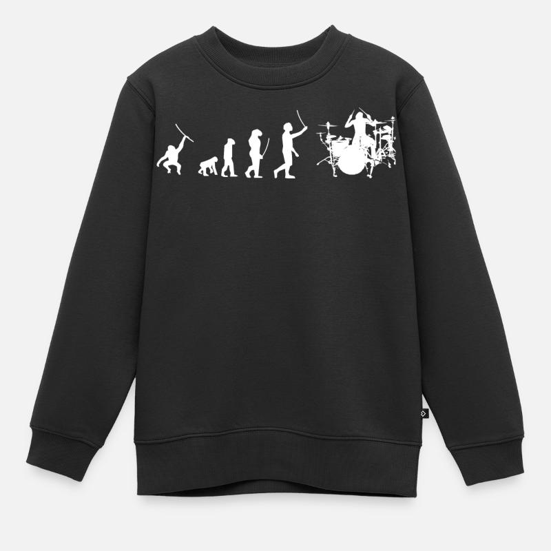 Batteur Evolution - Sweat Premium enfant bio - noir