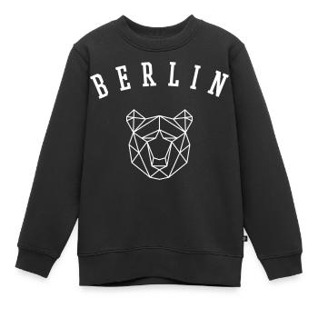 Berlin - Sweat Premium enfant bio - noir - Devant - AI Model Kid Female (0cm)