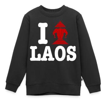 Ich Erawan (Liebe) Laos - Kinder Premium Organic Sweatshirt - Schwarz - Vorne - AI Model Kid Female (0cm)