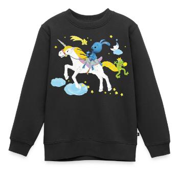 KiKANiNCHEN Märchenparty - Kinder Premium Organic Sweatshirt - Schwarz - Vorne - AI Model Kid Female (0cm)