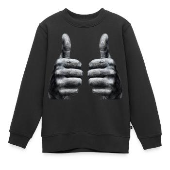 Daumen hoch - Kinder Premium Organic Sweatshirt - Schwarz - Vorne - AI Model Kid Female (0cm)