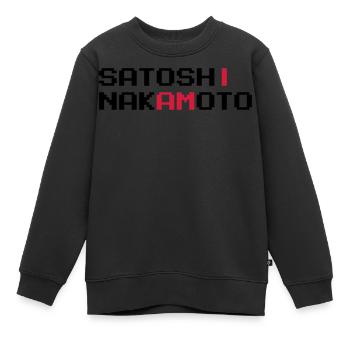 Ich bin Satoshi Nakamoto - Kinder Premium Organic Sweatshirt - Schwarz - Vorne - AI Model Kid Female (0cm)