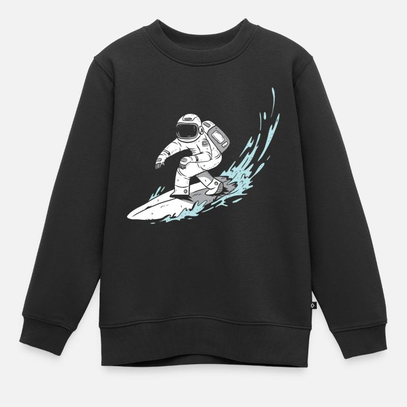 Astronaute terre étoiles cosmos cosmos univers - Sweat Premium enfant bio - noir