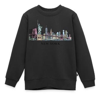 PD Moreno Brooklyn Bridge NYC - Sweat Premium enfant bio - noir - Devant - AI Model Kid Female (0cm)