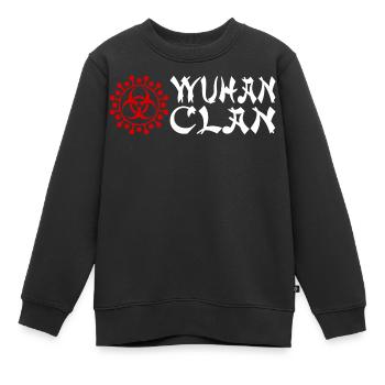 Clan de Wuhan - Sweat Premium enfant bio - noir - Devant - AI Model Kid Female (0cm)