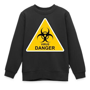 Achtung Virus - Kinder Premium Organic Sweatshirt - Schwarz - Vorne - AI Model Kid Female (0cm)