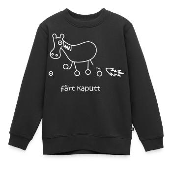 färt kaputt, kaputtes Pferd, lustiges Pferd, krank - Kinder Premium Organic Sweatshirt - Schwarz - Vorne - AI Model Kid Female (0cm)