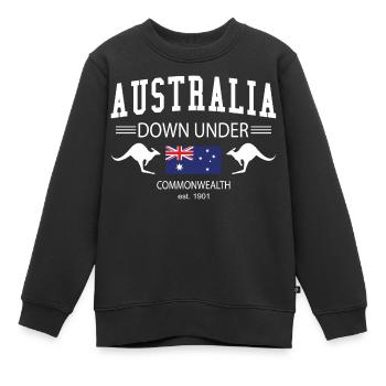 Australia - Kinder Premium Organic Sweatshirt - Schwarz - Vorne - AI Model Kid Female (0cm)