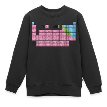 Tableau périodique - Sweat Premium enfant bio - noir - Devant - AI Model Kid Female (0cm)