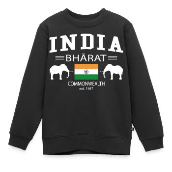 Inde - Sweat Premium enfant bio - noir - Devant - AI Model Kid Female (0cm)