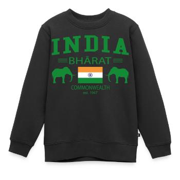 Inde - Sweat Premium enfant bio - noir - Devant - AI Model Kid Female (0cm)