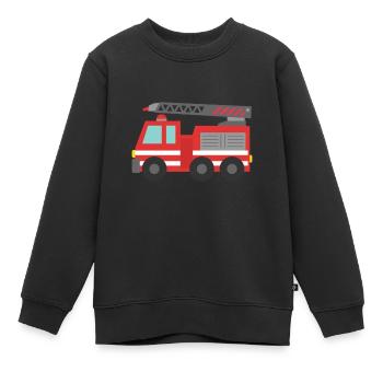 Fire Engine Truck - Kids Premium Organic Sweatshirt - black - Front - AI Model Kid Female (0cm)