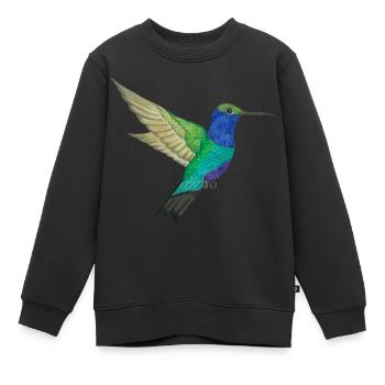 Kolibri Paradiesvogel - Kinder Premium Organic Sweatshirt - Schwarz - Vorne - AI Model Kid Female (0cm)
