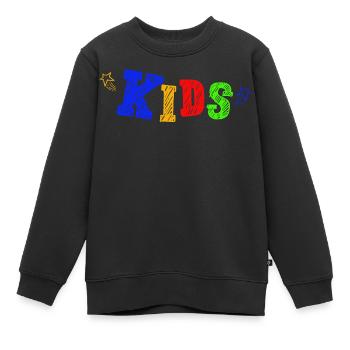 Kids - Kinder Premium Organic Sweatshirt - Schwarz - Vorne - AI Model Kid Female (0cm)