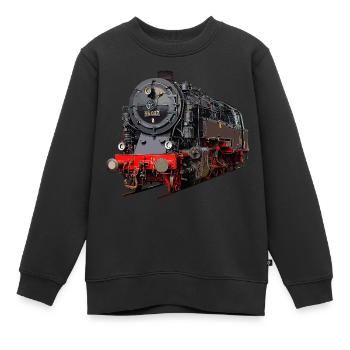 Locomotive à vapeur 95027 - Sweat Premium enfant bio - noir - Devant - AI Model Kid Female (0cm)