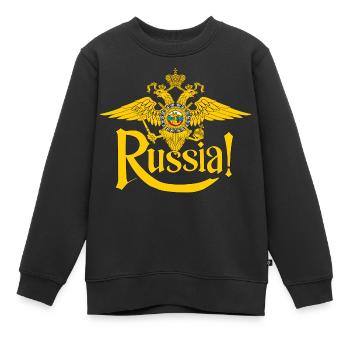 Russisch, Russland - Kinder Premium Organic Sweatshirt - Schwarz - Vorne - AI Model Kid Female (0cm)