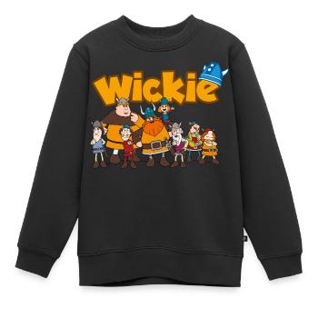 Vic le Viking Avec Les Hommes Forts - Sweat Premium enfant bio - noir - Devant - AI Model Kid Female (0cm)