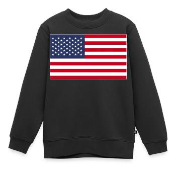 USA flag - Kids Premium Organic Sweatshirt - black - Front - AI Model Kid Female (0cm)