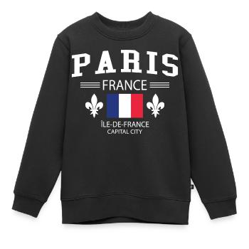 Paris - Kinder Premium Organic Sweatshirt - Schwarz - Vorne - AI Model Kid Female (0cm)