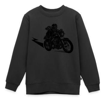 Motorbike rider - Kids Premium Organic Sweatshirt - black - Front - AI Model Kid Female (0cm)