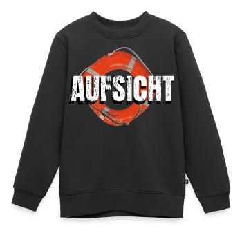 Aufsicht! Rettungsring Wasseraufsicht - Kinder Premium Organic Sweatshirt - Schwarz - Vorne - AI Model Kid Female (0cm)