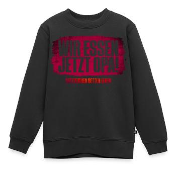 Satzzeichen retten Leben! - Kinder Premium Organic Sweatshirt - Schwarz - Vorne - AI Model Kid Female (0cm)