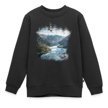 Alpen Berge See Norwegen Wandern - Kinder Premium Organic Sweatshirt - Schwarz - Vorne - AI Model Kid Female (0cm)