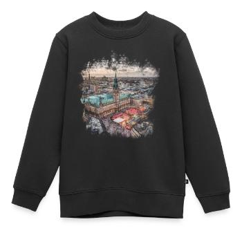 Hambourg - Sweat Premium enfant bio - noir - Devant - AI Model Kid Female (0cm)