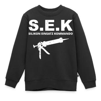 Fliesenleger Silikon Einsatz Kommando - Kinder Premium Organic Sweatshirt - Schwarz - Vorne - AI Model Kid Female (0cm)