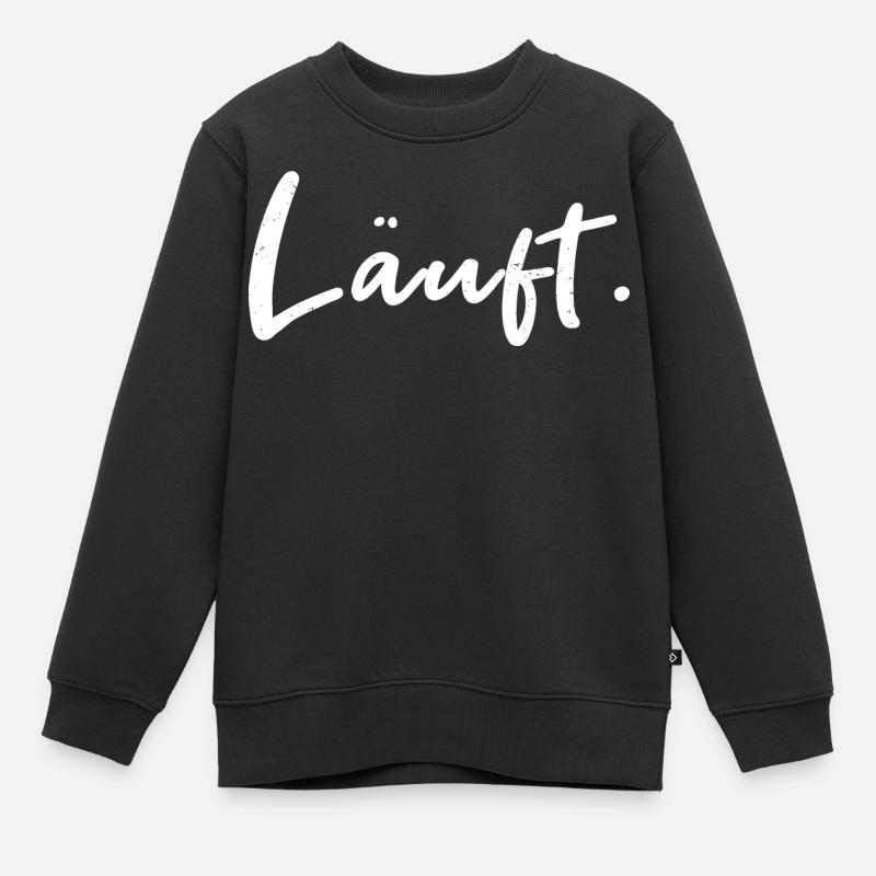 Läuft. – Handlettering Statement - Kinder Premium Organic Sweatshirt - Schwarz
