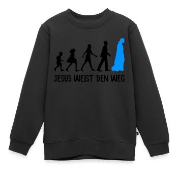 Jesus Weist Den Weg - Kinder Premium Organic Sweatshirt - Schwarz - Vorne - AI Model Kid Female (0cm)