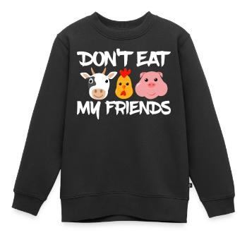 Vegan Vegetarierin Vegetarier Tierschutz Tiere - Kinder Premium Organic Sweatshirt - Schwarz - Vorne - AI Model Kid Female (0cm)