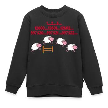 Schafe zählen - Kinder Premium Organic Sweatshirt - Schwarz - Vorne - AI Model Kid Female (0cm)