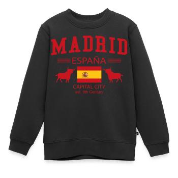 Madrid - Kinder Premium Organic Sweatshirt - Schwarz - Vorne - AI Model Kid Female (0cm)