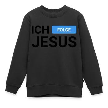 Ich Folge Jesus - Kinder Premium Organic Sweatshirt - Schwarz - Vorne - AI Model Kid Female (0cm)