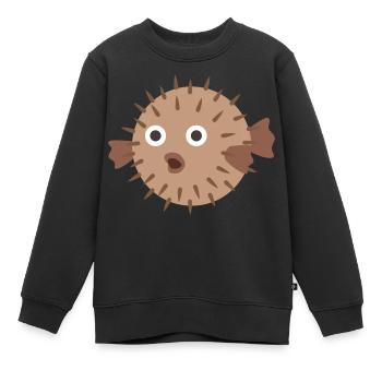Poisson-globe - Sweat Premium enfant bio - noir - Devant - AI Model Kid Female (0cm)