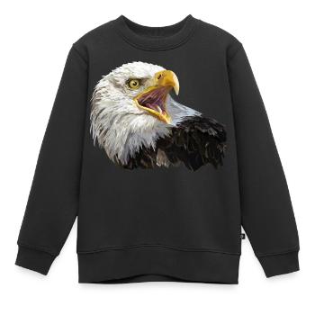 Aigle chauve - Sweat Premium enfant bio - noir - Devant - AI Model Kid Female (0cm)