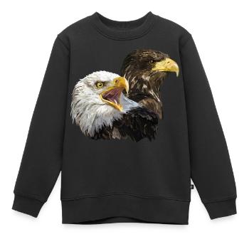 Pigargo américain et européen - Sweat Premium enfant bio - noir - Devant - AI Model Kid Female (0cm)