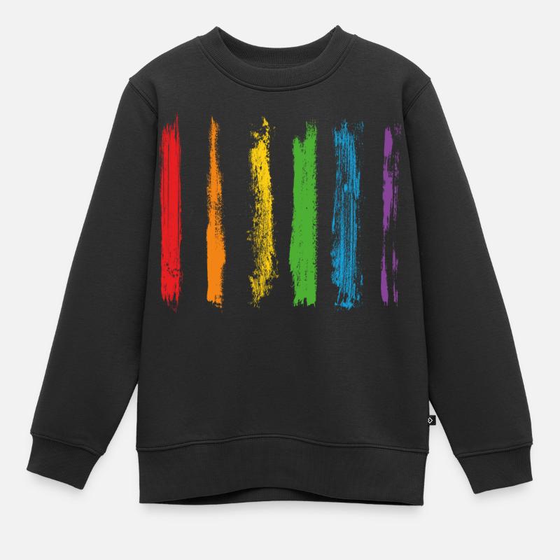 Farbe Klecks Spritzer Maler Geschenk bunt Linie - Kinder Premium Organic Sweatshirt - Schwarz