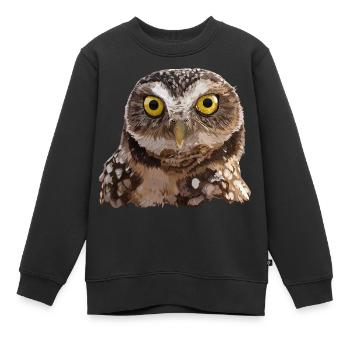 Eule graben - Kinder Premium Organic Sweatshirt - Schwarz - Vorne - AI Model Kid Female (0cm)