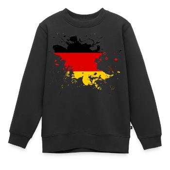 Deutschland Flagge als Farbklecks - Kinder Premium Organic Sweatshirt - Schwarz - Vorne - AI Model Kid Female (0cm)