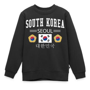 South Korea - Kinder Premium Organic Sweatshirt - Schwarz - Vorne - AI Model Kid Female (0cm)