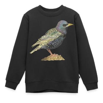Étourneau sansonnet - Sweat Premium enfant bio - noir - Devant - AI Model Kid Female (0cm)