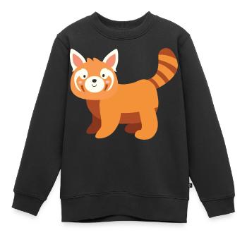 Petit panda - Sweat Premium enfant bio - noir - Devant - AI Model Kid Female (0cm)