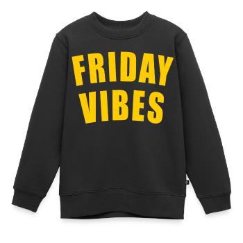VENDREDI VIBES CADEAU VENDREDI SEMAINE SEMAINE JOUR - Sweat Premium enfant bio - noir - Devant - AI Model Kid Female (0cm)